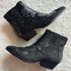 Western Black Ankle Boots